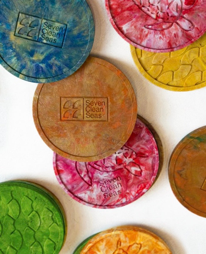Recycled Ocean Plastic Drink Coaster Set (Set of 4)